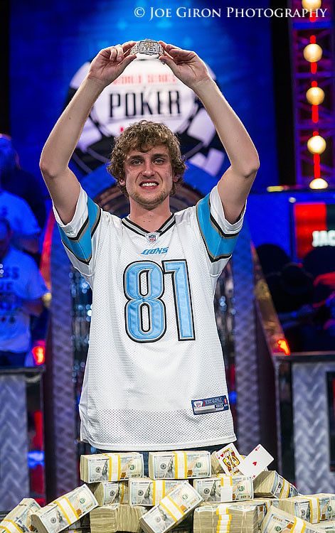 Ryan Riess rocks the Calvin Johnson Lions jersey, wins WSOP and $8.4  million. Oh, he's 23. – The Context Of Things