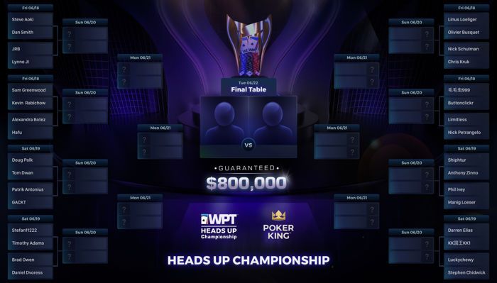 2021 WPT Heads Up Championship Bracket