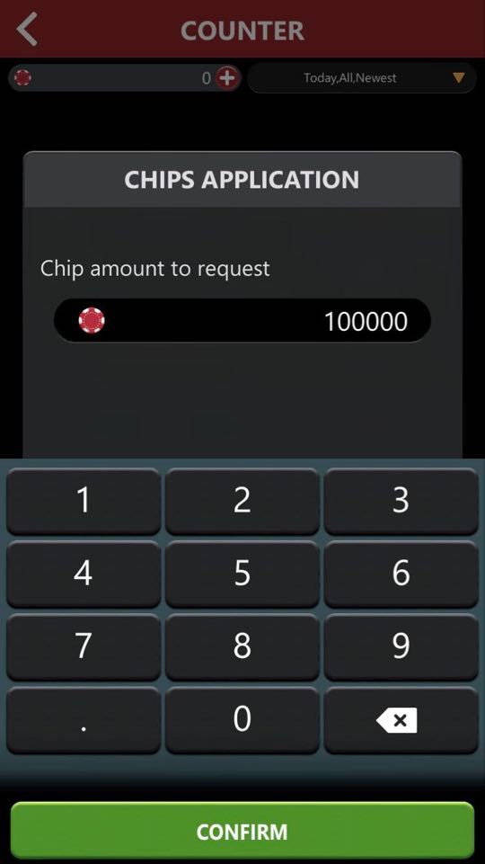 Request Chips at Club PokerNews