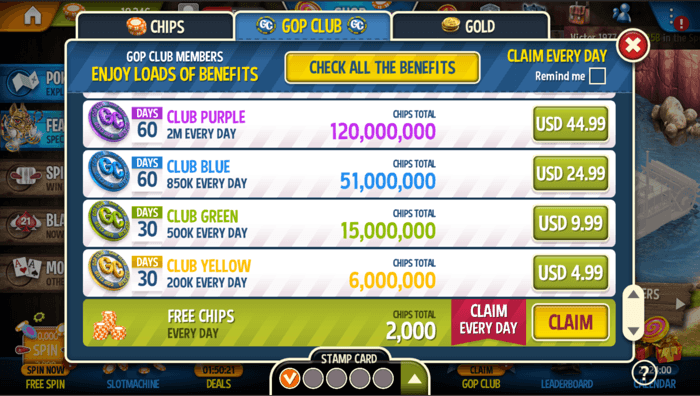 GOP3 Club Free Coins