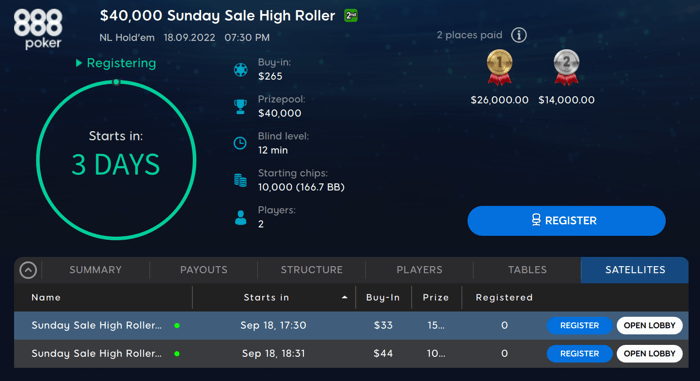 Sunday Sale High Roller