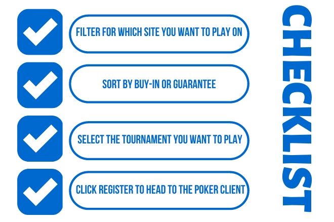 Online Poker Tournament Calendar Checklist