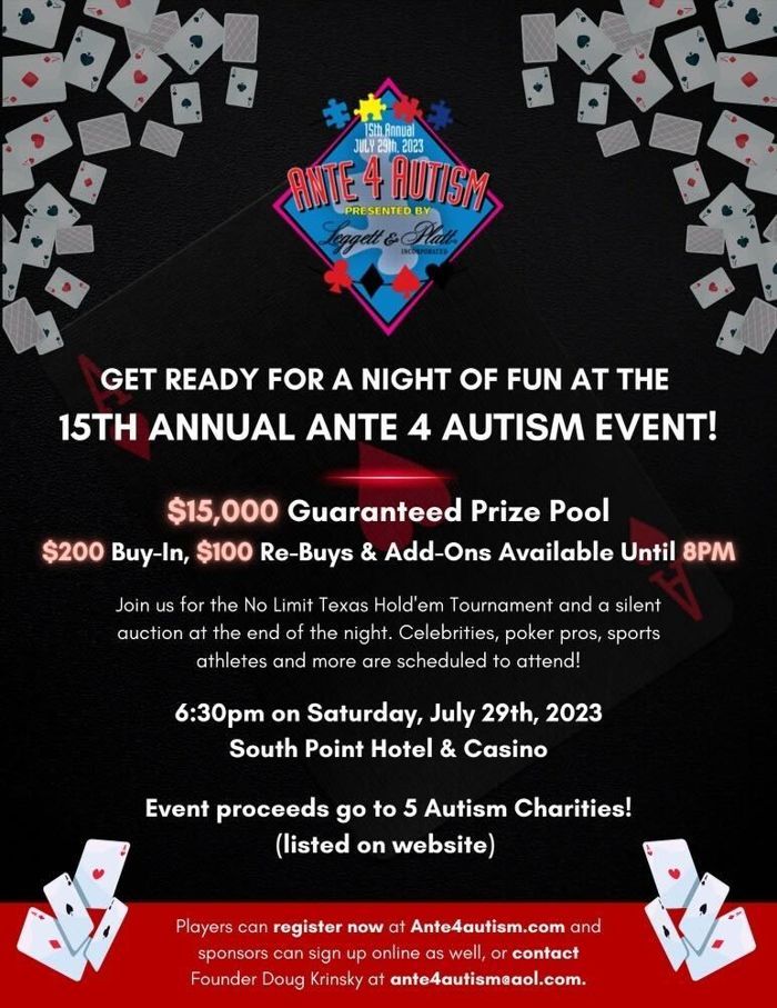 Phil Hellmuth, Norman Chad & William Hung Headline 15th Annual Ante 4 Autism Event 101