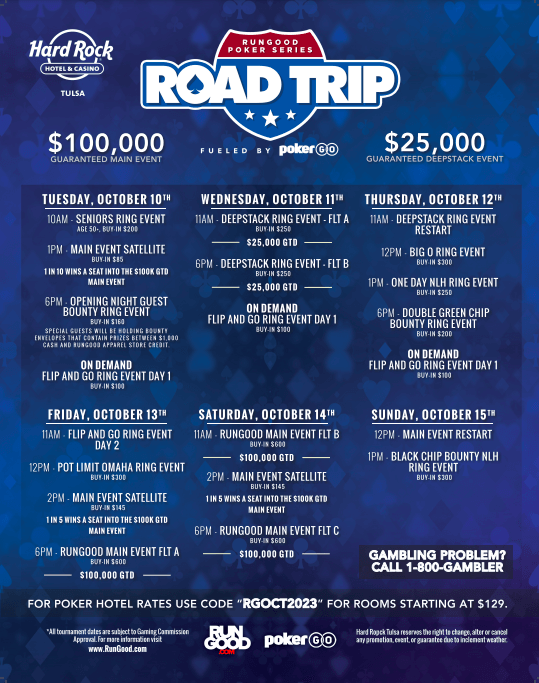 RGPS Road Trip Tulsa Schedule