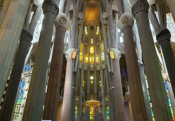 The inside of Sagrada Familia 