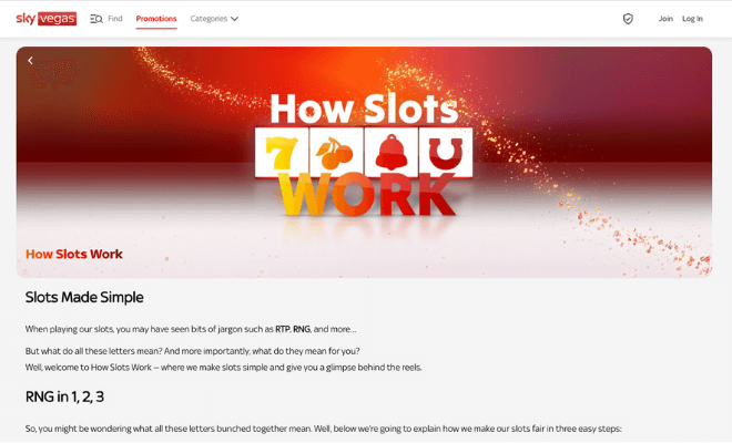 Sky Vegas How Slots Work