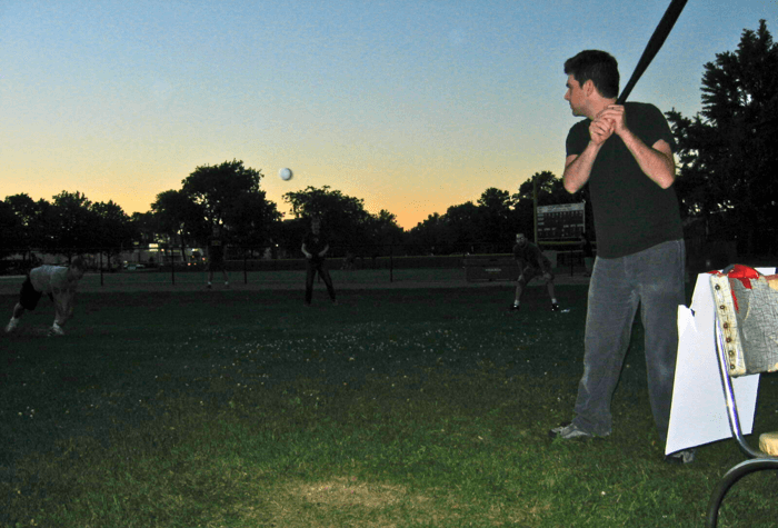 Arbuthnot up to bat in 2004.