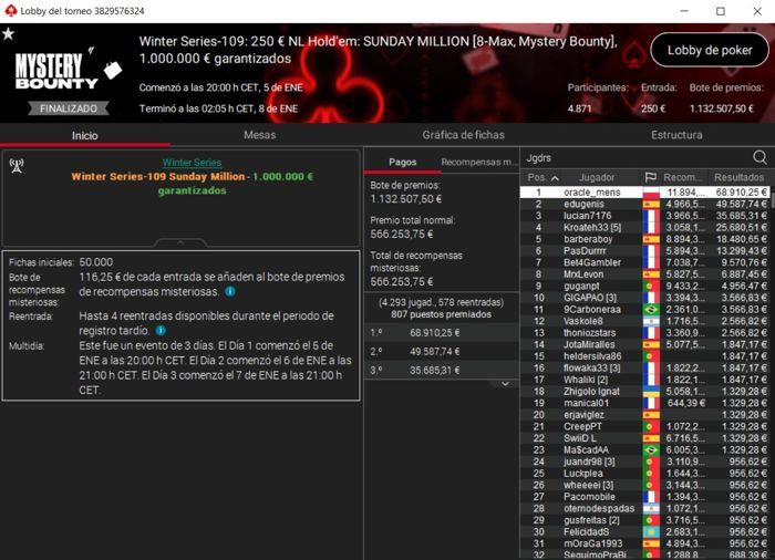 Sunday Million Winter Series