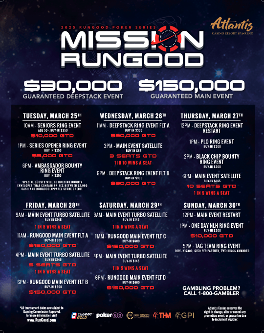 Mission RunGood Reno Schedule