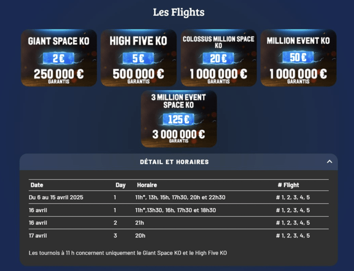 Winamax Series flights