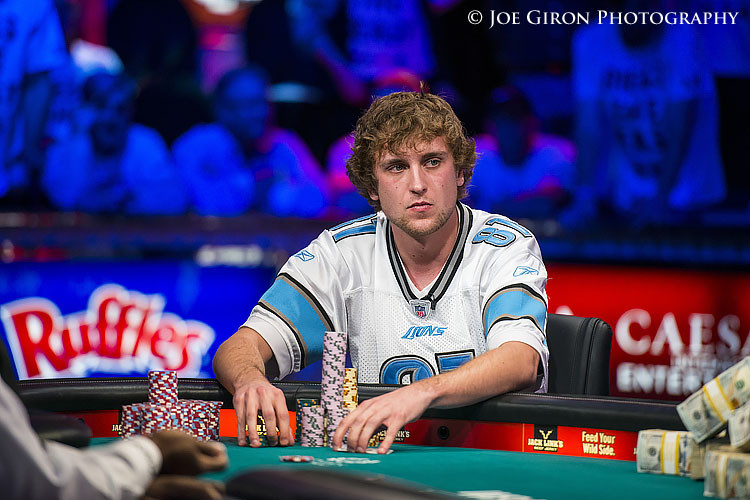 Ryan Riess rocks the Calvin Johnson Lions jersey, wins WSOP and