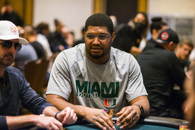 NFL Star Calais Campbell Stacks Chips at WPT Lucky Hearts Poker Open