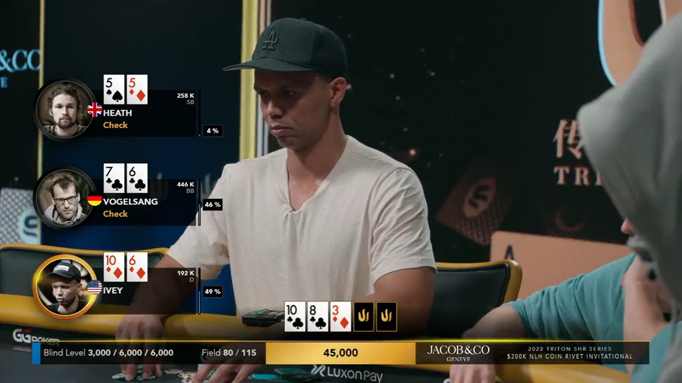 Bluffing Phil Ivey All In with Seven-High in a 0K Buy-In Tournament?