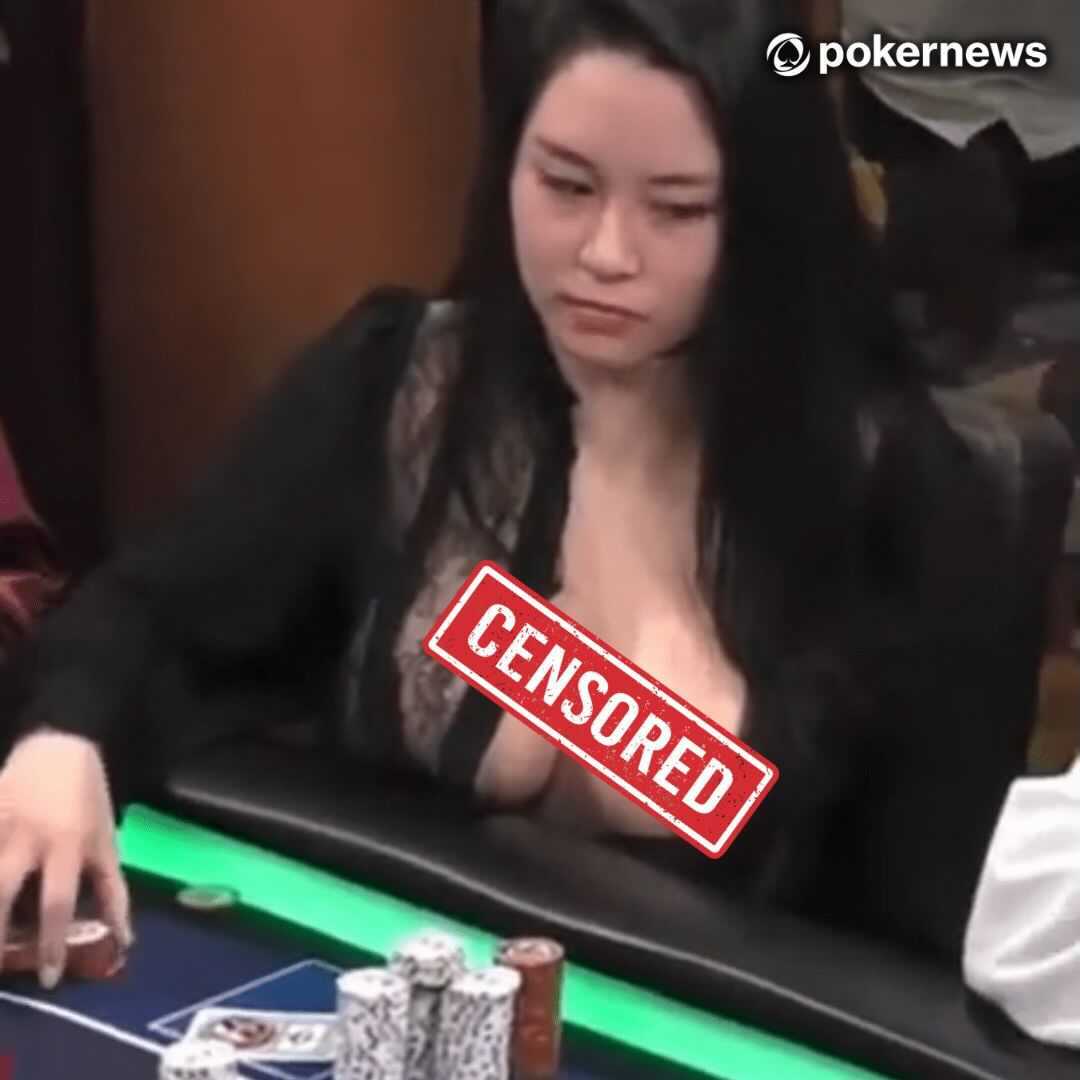 Nipple slip during poker game 