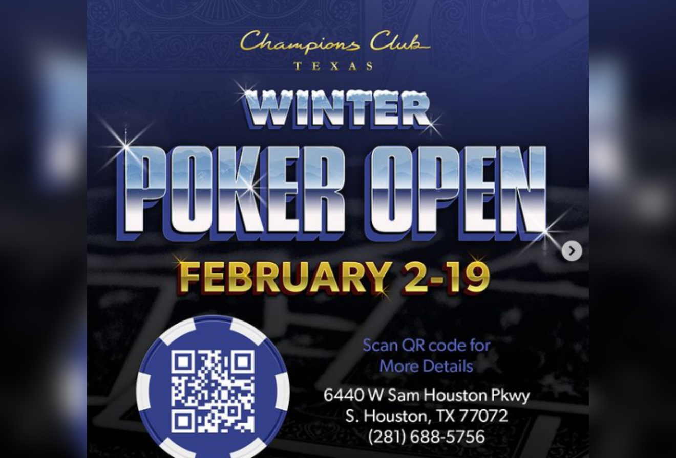 Champions Club Winter Poker Open In Texas Will Have $1M Gtd. Main Event