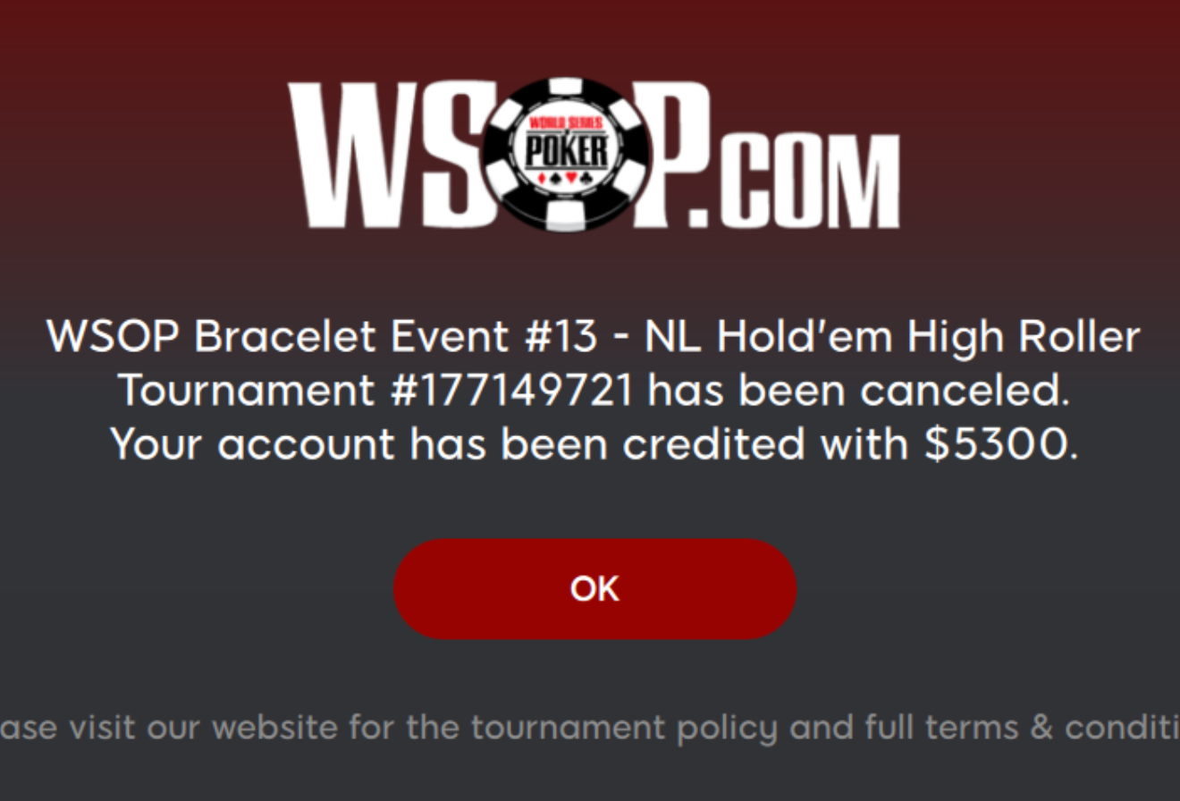 Online WSOP Bracelet Event Canceled After Only Drawing Four Players