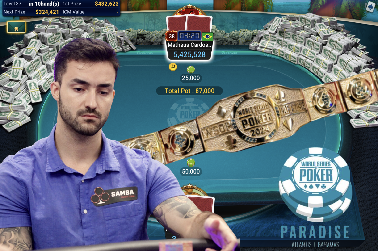 Brazil’s Matheus Cardoso Machado Wins WSOP Paradise Event #4: GGMasters Online Championship (2,623)