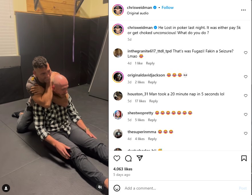 UFC Fighter Excuses Friend's Poker Debt the Free But Painful Way