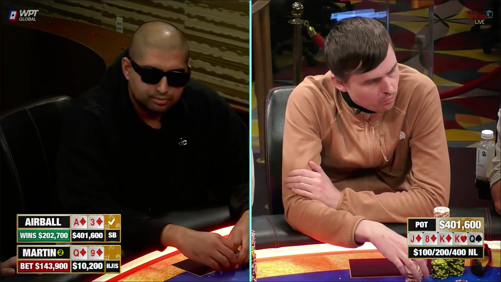 Nik Airball ralentit Martin Kabrhel dans une main de poker de 400 000 $