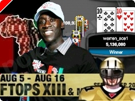Full Tilt Poker FTOPS XIII Ante Up for Africa : 'warren_aces1' champion