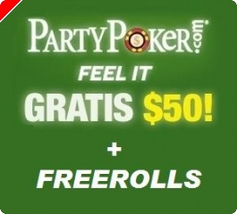 PartyPoker: HOY DOMINGO... ¡freeroll de 1.500$¡ y además 50$ GRATIS