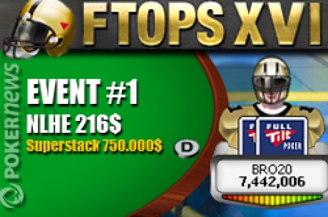 Full Tilt Online Poker Series FTOPS XVI : Vendredi 23 avril, Brody 'BR020' Miller a remporté l'Event #1 NLHE 216$ à 750.000$ gar