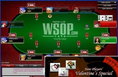 Free Valentines Gift and £20 Instant Bonus When You Make Your First £20 Deposit on WSOP Online