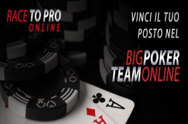 Big Poker: 82RDSL84 in testa alla classifica Race To Pro Online