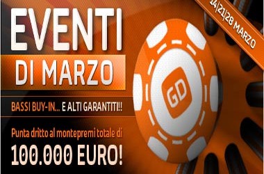 Eventi di Marzo su GDpoker: 100.000€ di Montepremi
