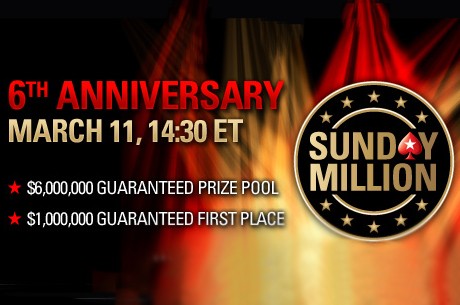 PokerStars Sunday Million Faz Seis Anos este Fim De Semana e Garante $6 Milhões