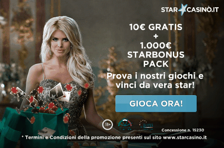 Con PokerNews.it e StarCasinò un welcome bonus da 1.000€!