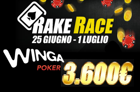 Winga Poker ti invita alla Rake Race, in palio 3.600€