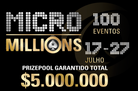 MicroMillions 8: Main Event e Sunday Storm Especial com mais de $1,300,000 em jogo (HOJE)!