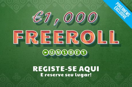 Jogue os 3 Freerolls Exclusivos de €1,000 no Unibet Poker