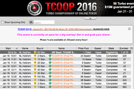 TCOOP : Overlay d'environ 500.000$ en approche sur l'épreuve d'ouverture