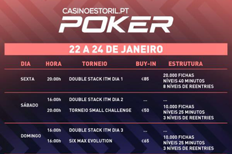 Double Stack, Small Challenge e 6-Máx Evolution no Casino Estoril