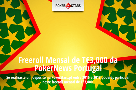 A PokerNews Apresenta Freerolls Exclusivos de T€3,000 na PokerStars.pt