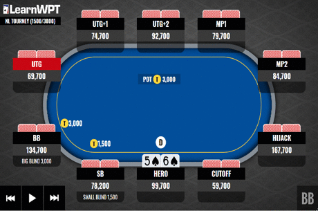 Missed Flop With Small Suited Connectors: Continuation Bet or Check Behind?