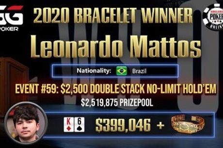 4e titre WSOP du festival pour le Brésil, Leonardo Mattos engrange 399.047$... Thomas Eychenne...