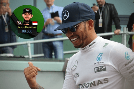 Campeão de Fórmula 1 Lewis Hamilton faz pit stop nas mesas da GGPoker