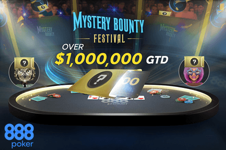 Mystery Bounty Festival com mais de US$ 1 milhão GTD começa hoje no 888poker!