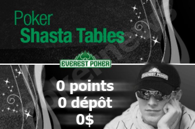 Everest Poker : gagnez de l'argent gratuit sur les tables Shasta 0001