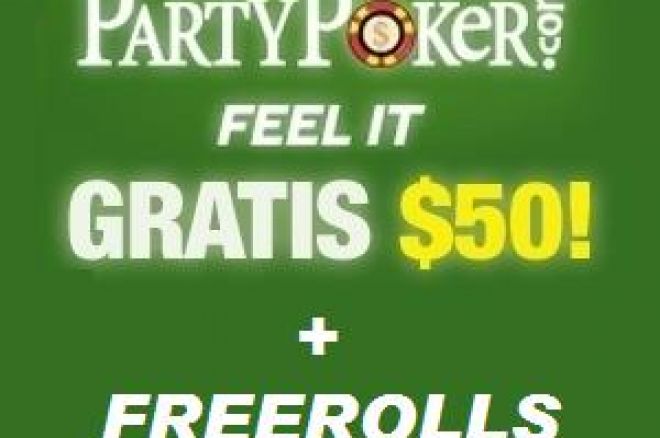 PartyPoker: HOY DOMINGO... ¡freeroll de 1.500$¡ y además 50$ GRATIS 0001