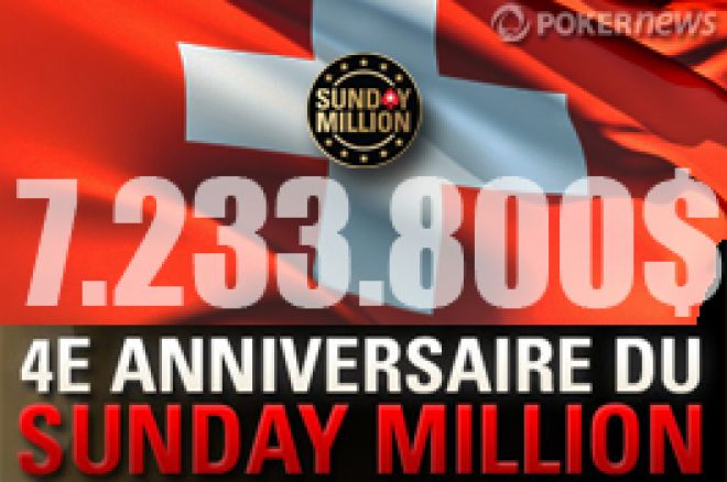 'RichieRichZH' plus riche d'1,1 million de dollars dans un Sunday Million au prizepool record de 7.233.800$.