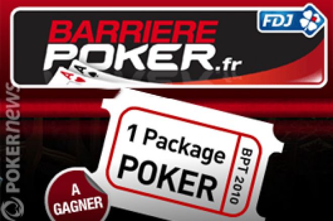 Le site BarrièrePoker.fr organise un jeu concours pour faire gagner notamment un package pour le tournoi live Barrière Poker Tou