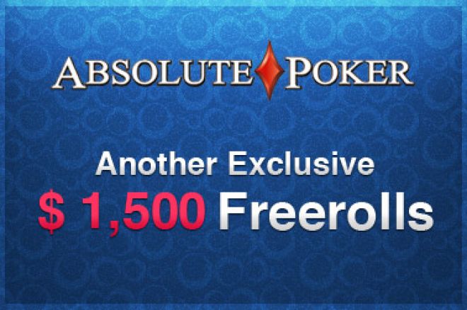 Na UB & Absolute Poker se vrací $1,500 Freerolly - Jediné co potřebujete je minimální vklad! 0001 Na UB & Absolute Poker se vrací $1,500 Freerolly - Jediné co potřebujete je minimální vklad! 0001