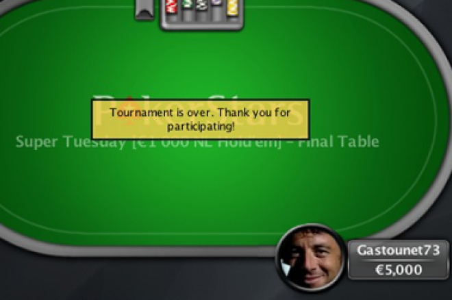 Leo Laslandes 'Gastounet73', vainqueur du Pokerstars Super Tuesday à 1000€ (gain de 12.716€).