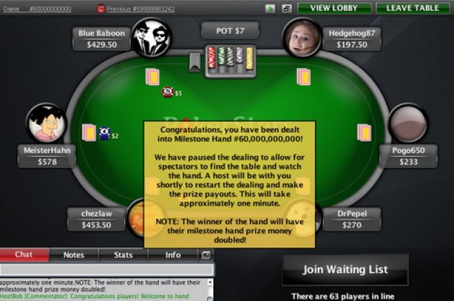 Pogo650 взе над $100K от 60 милиардната ръка в PokerStars 0001 Pogo650 взе над $100K от 60 милиардната ръка в PokerStars 0001