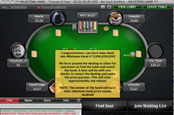 Mano 72 billones en PokerStars