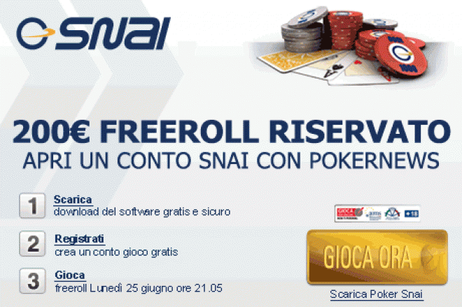 Non perdere il Freeroll Snai in esclusiva per PokerNews.it! 0001